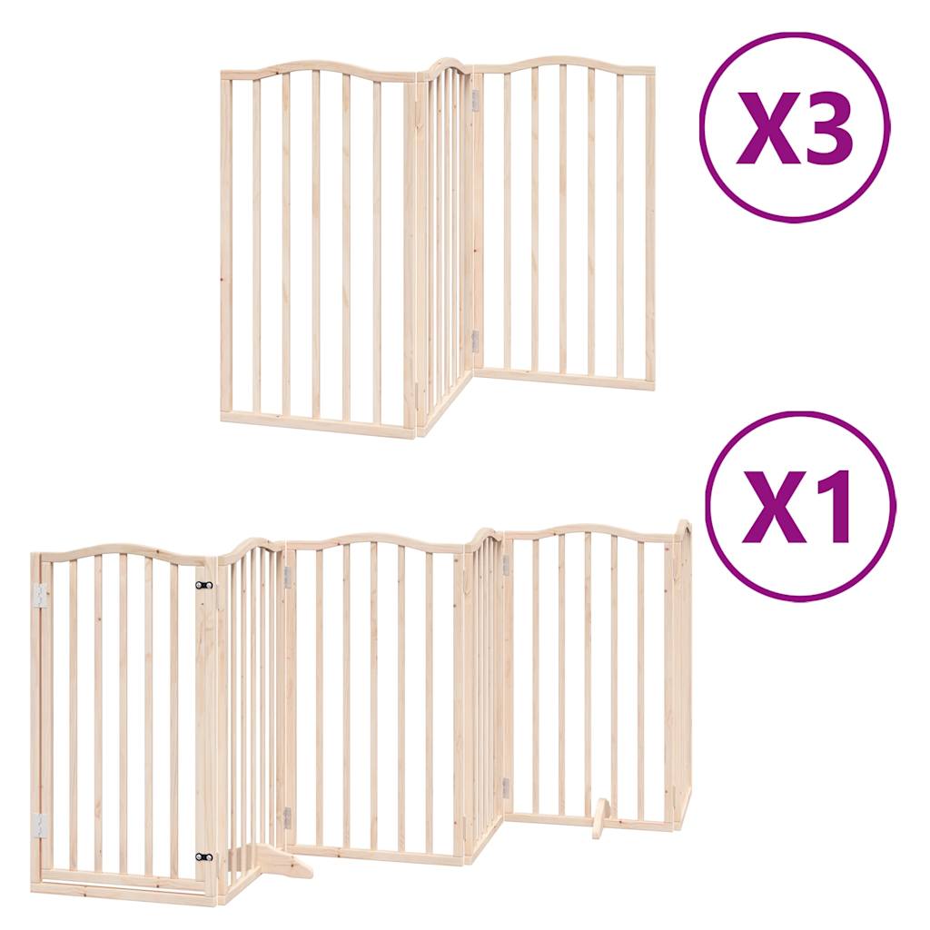 vidaXL Puerta para perros plegable 15 paneles madera de álamo 750 cm