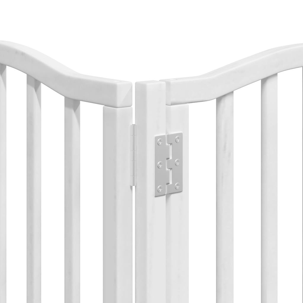 vidaXL Puerta de perros plegable 12 paneles madera álamo blanca 600 cm