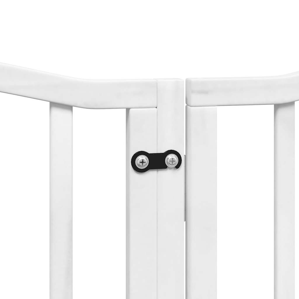 vidaXL Puerta para perros plegable 9 paneles madera álamo blanca 450cm