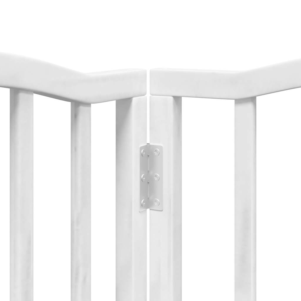 vidaXL Puerta de perros plegable 12 paneles madera álamo blanca 600 cm