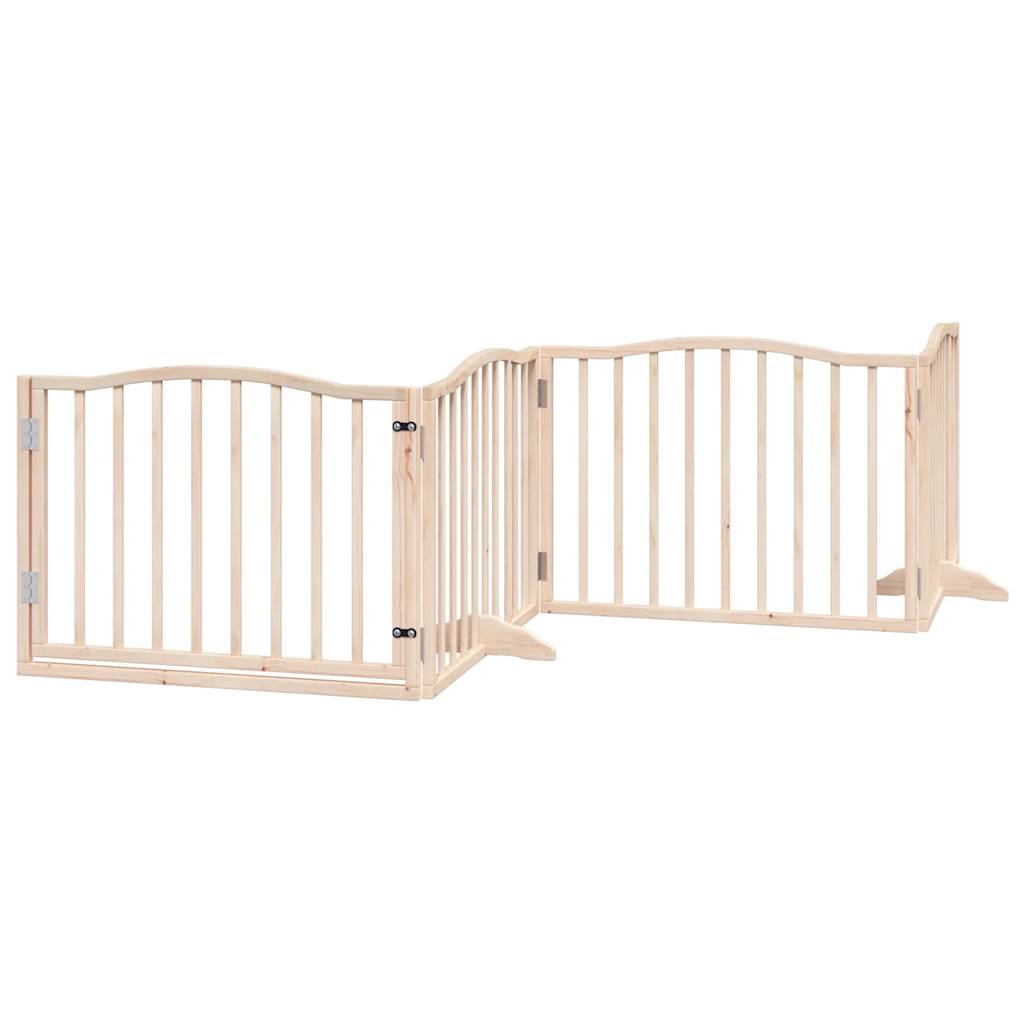 vidaXL Puerta para perros plegable 6 paneles madera de álamo 480 cm