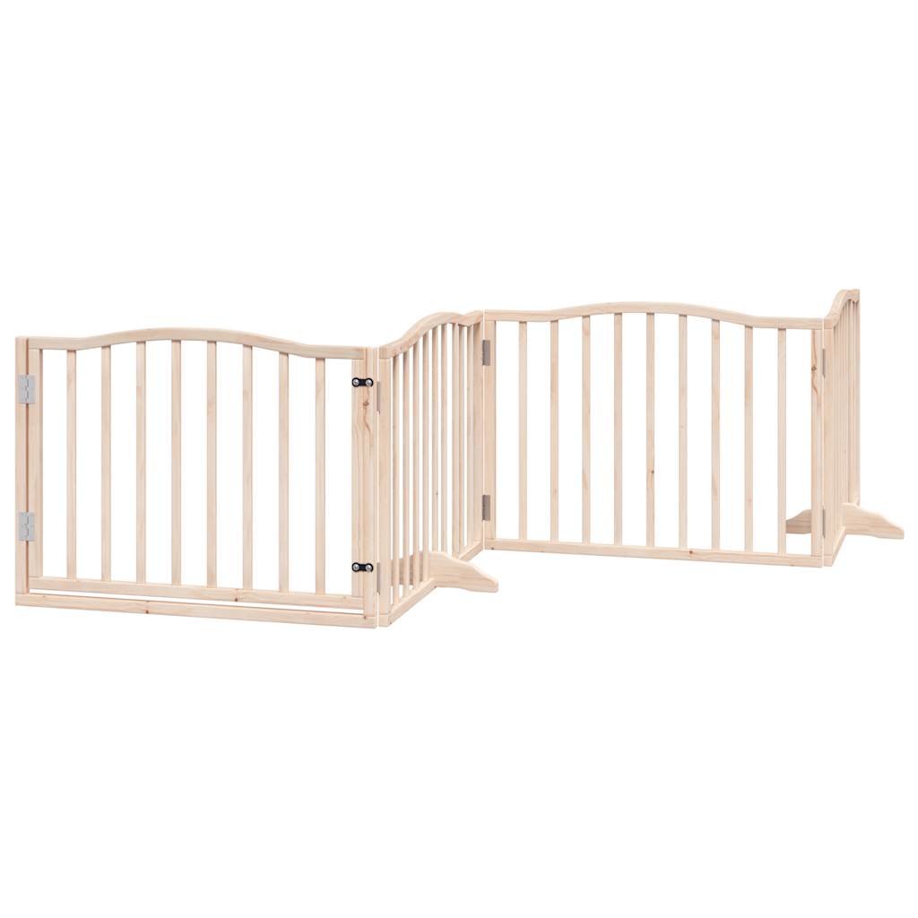 vidaXL Puerta para perros plegable 8 paneles madera de álamo 640 cm