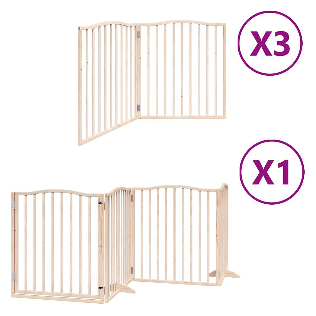 vidaXL Puerta para perros plegable 10 paneles madera de álamo 800 cm