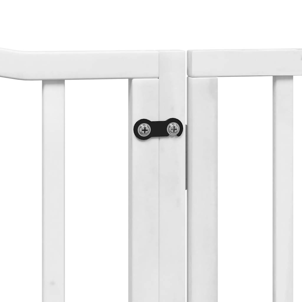 vidaXL Puerta de perros plegable 6 paneles madera álamo blanca 480 cm