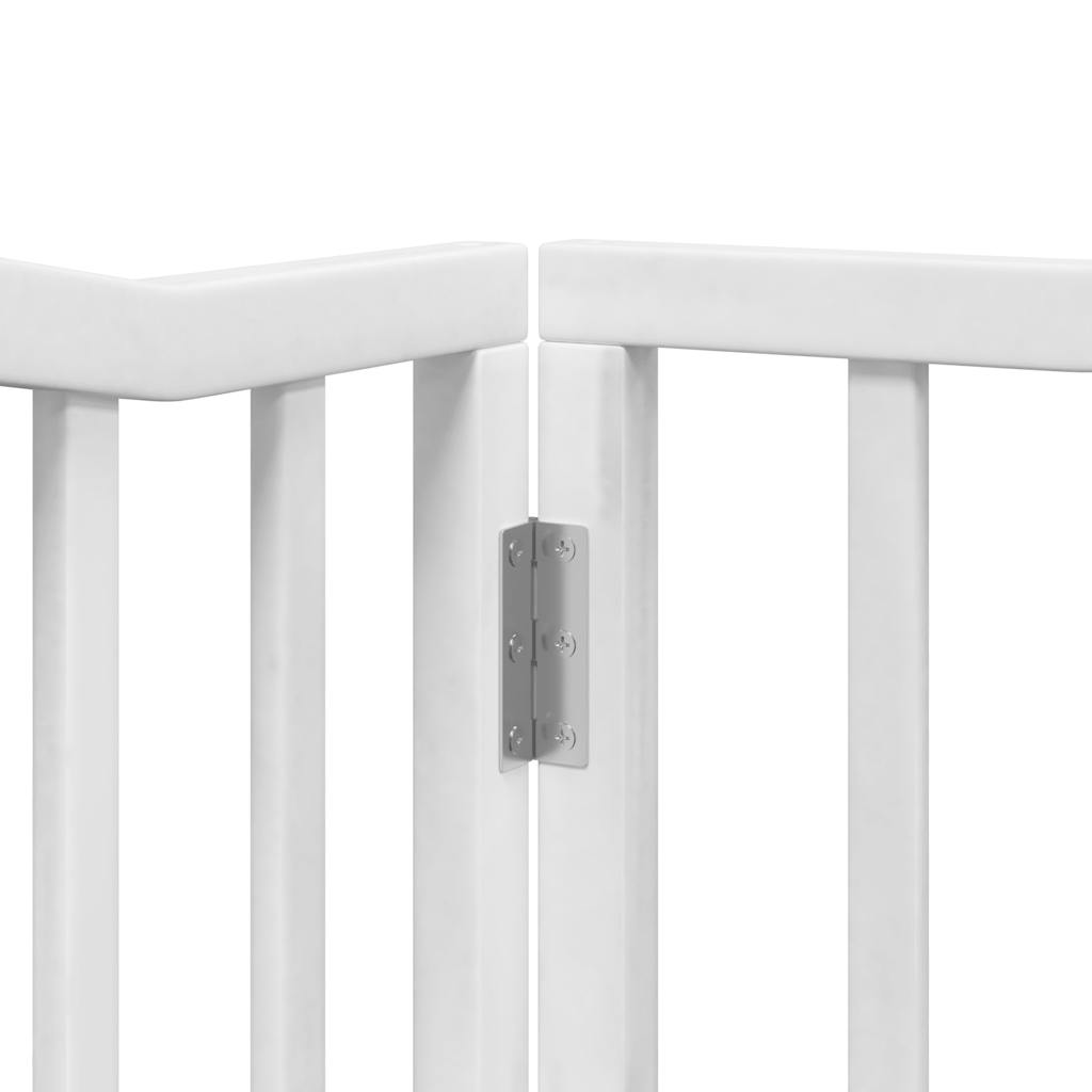 vidaXL Puerta de perros plegable 6 paneles madera álamo blanca 480 cm