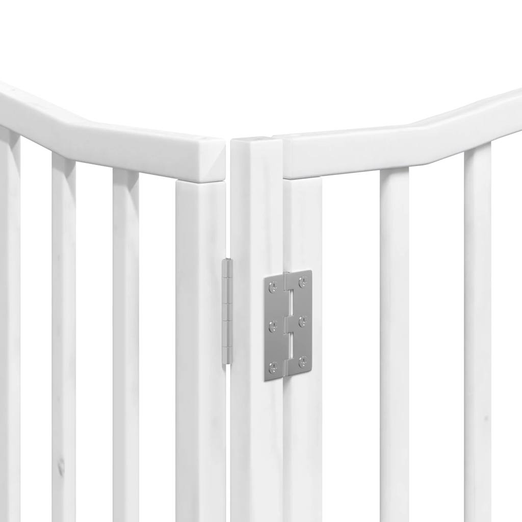 vidaXL Puerta de perros plegable 12 paneles madera álamo blanca 960 cm