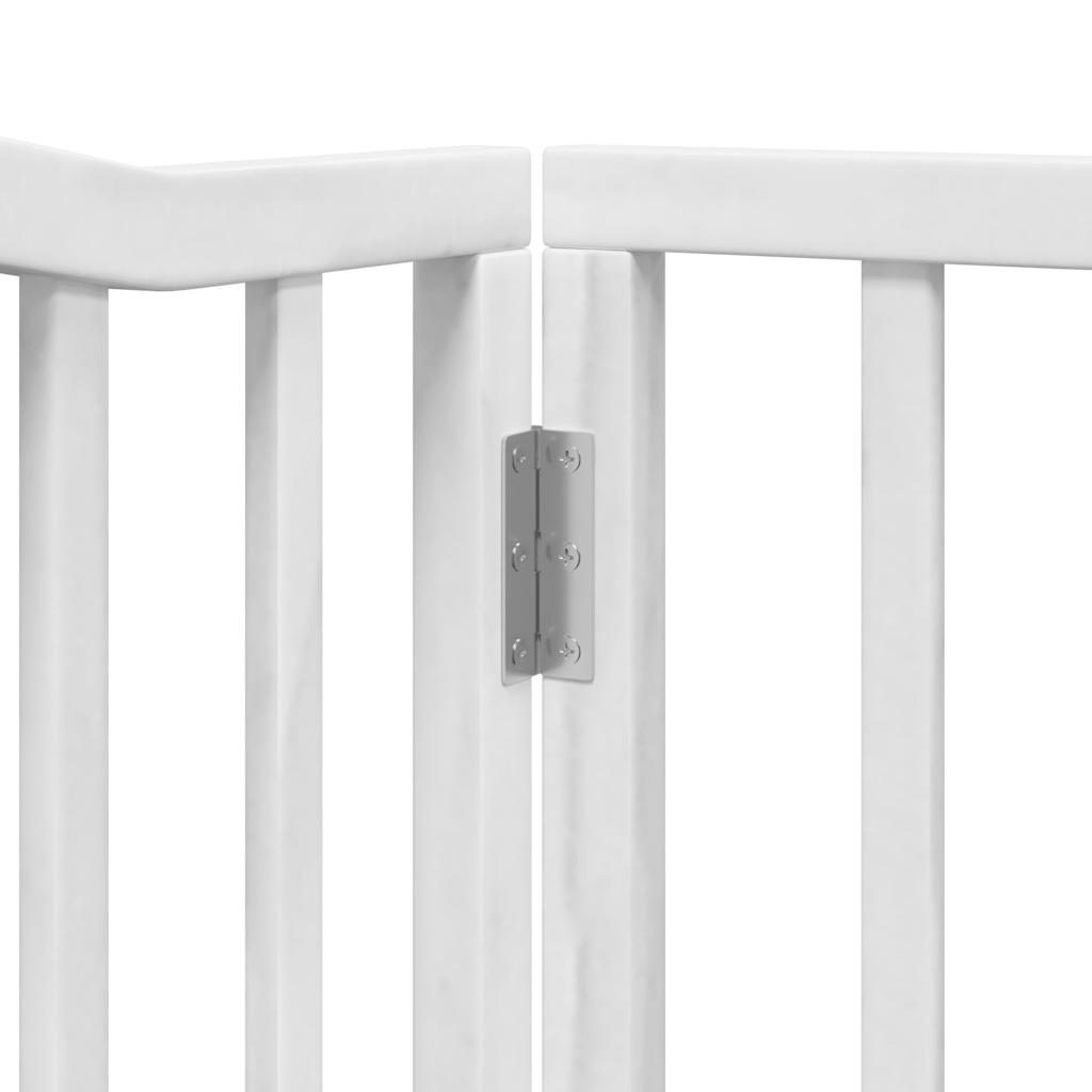 vidaXL Puerta de perros plegable 6 paneles madera álamo blanca 480 cm