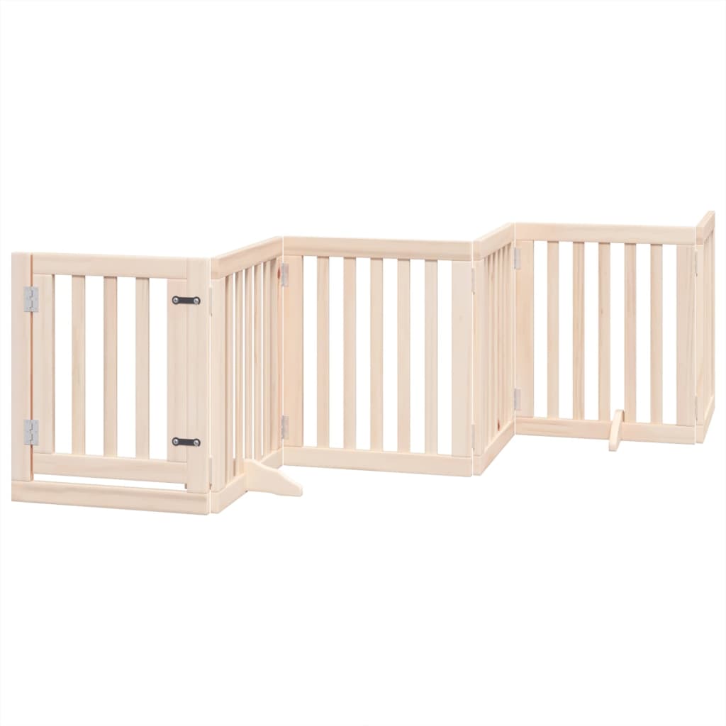 vidaXL Puerta para perros plegable 9 paneles madera de álamo 450 cm