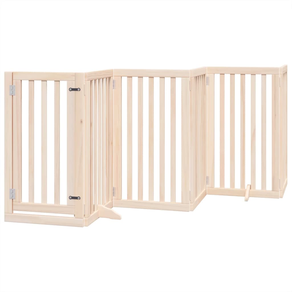 vidaXL Puerta para perros plegable 9 paneles madera de álamo 450 cm