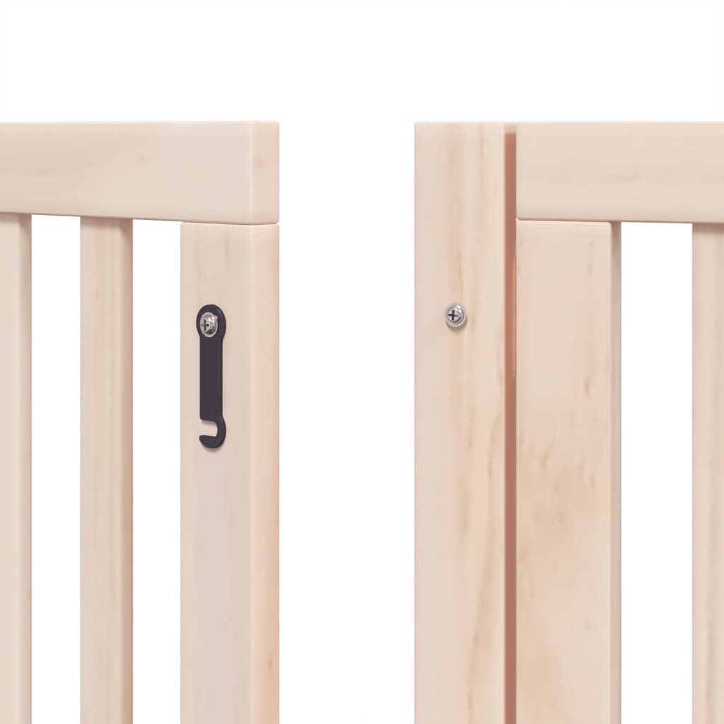 vidaXL Puerta para perros plegable 9 paneles madera de álamo 450 cm