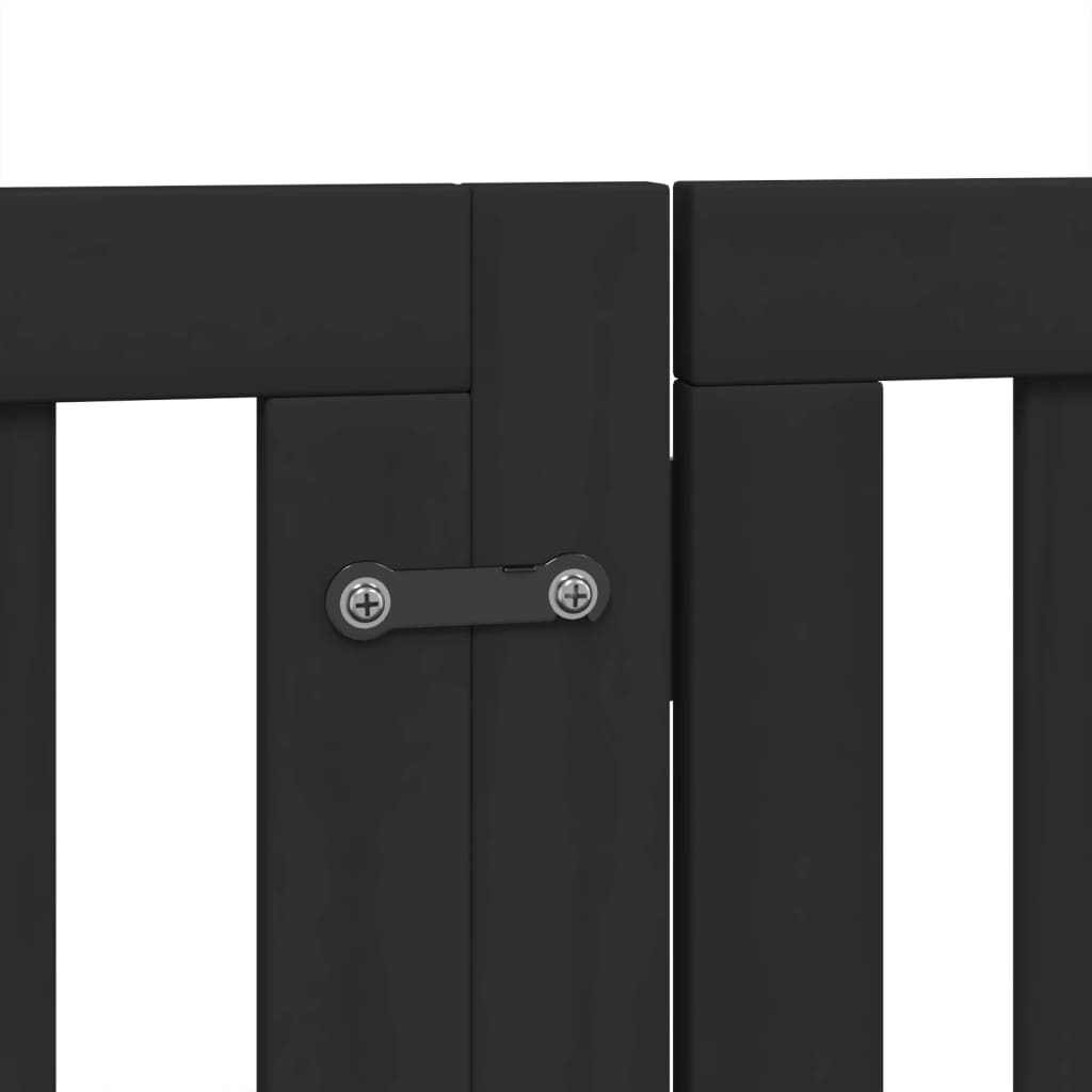 vidaXL Puerta para perros plegable 9 paneles madera álamo negra 450 cm