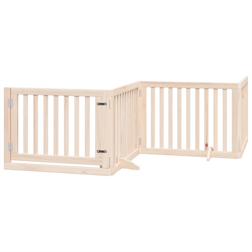 vidaXL Puerta para perros plegable 6 paneles madera de álamo 480 cm