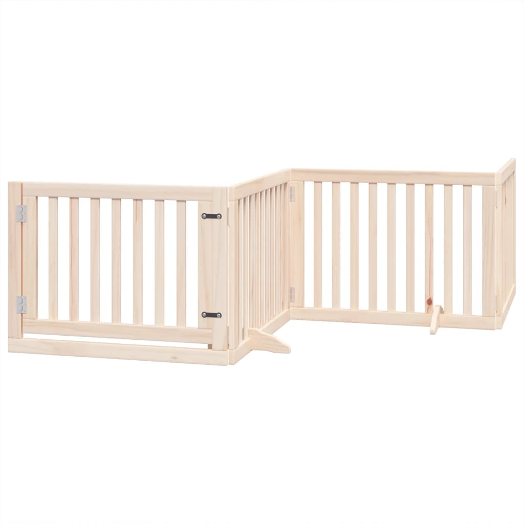 vidaXL Puerta para perros plegable 8 paneles madera de álamo 640 cm