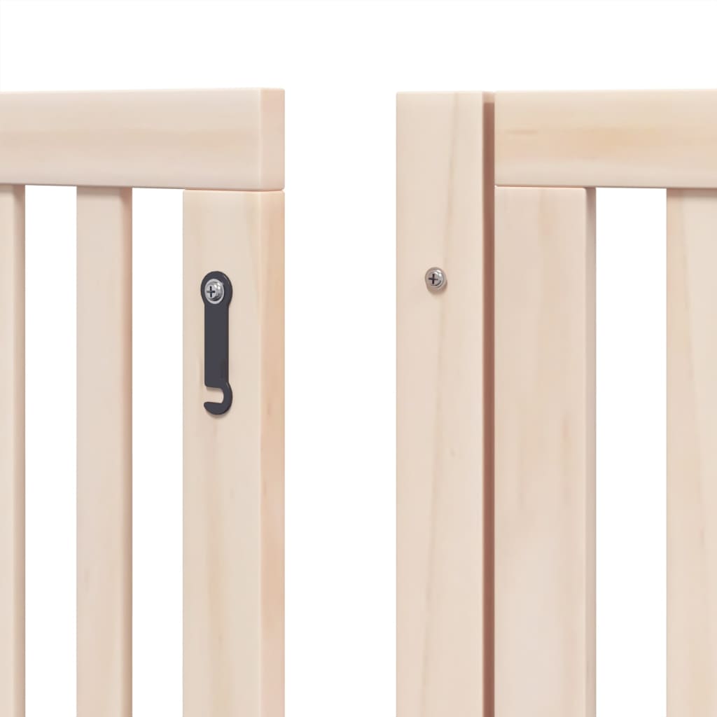 vidaXL Puerta para perros plegable 8 paneles madera de álamo 640 cm