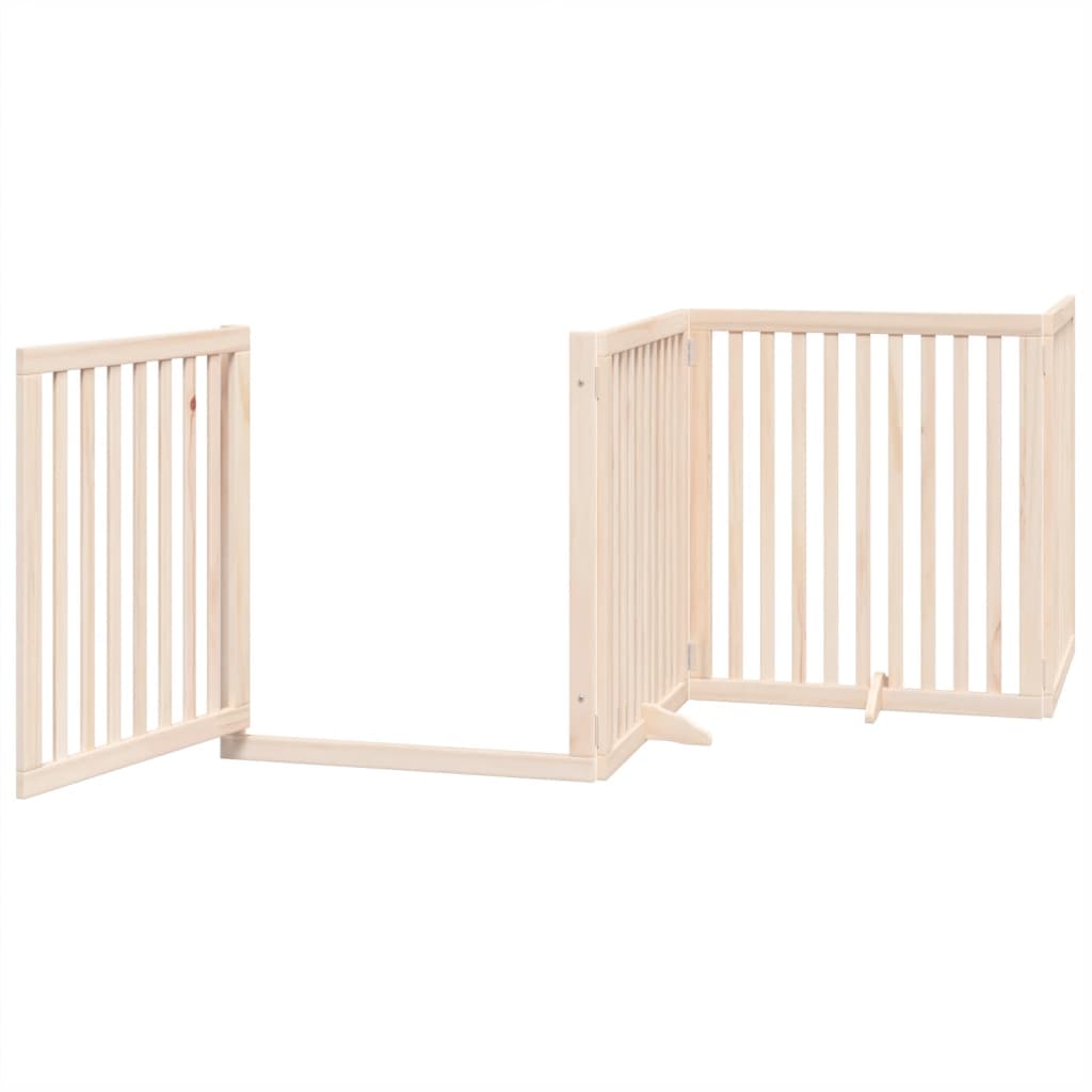 vidaXL Puerta para perros plegable 6 paneles madera de álamo 480 cm