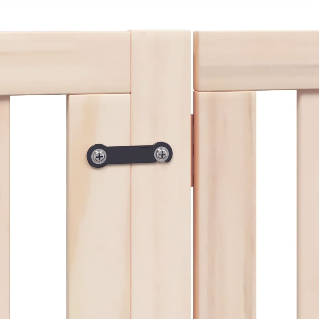 vidaXL Puerta para perros plegable 8 paneles madera de álamo 640 cm