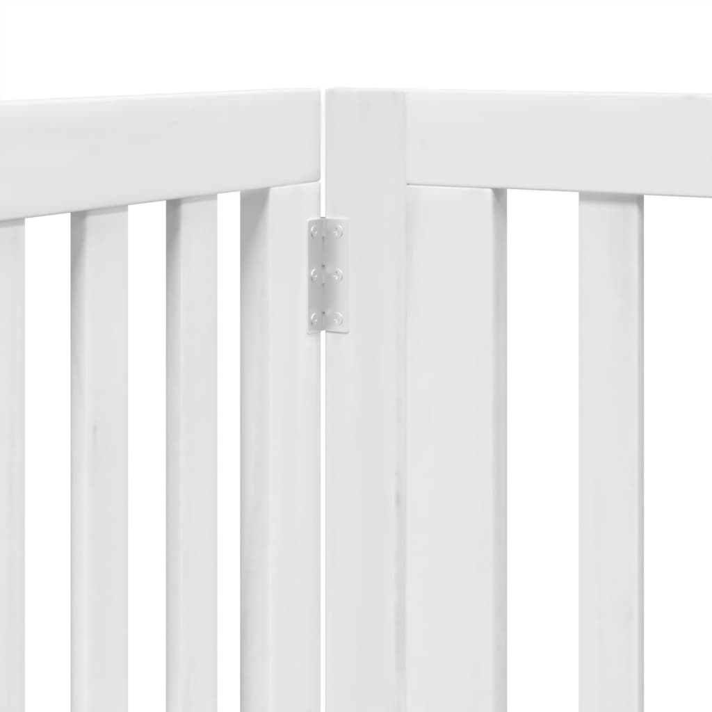 vidaXL Puerta de perros plegable 6 paneles madera álamo blanca 480 cm