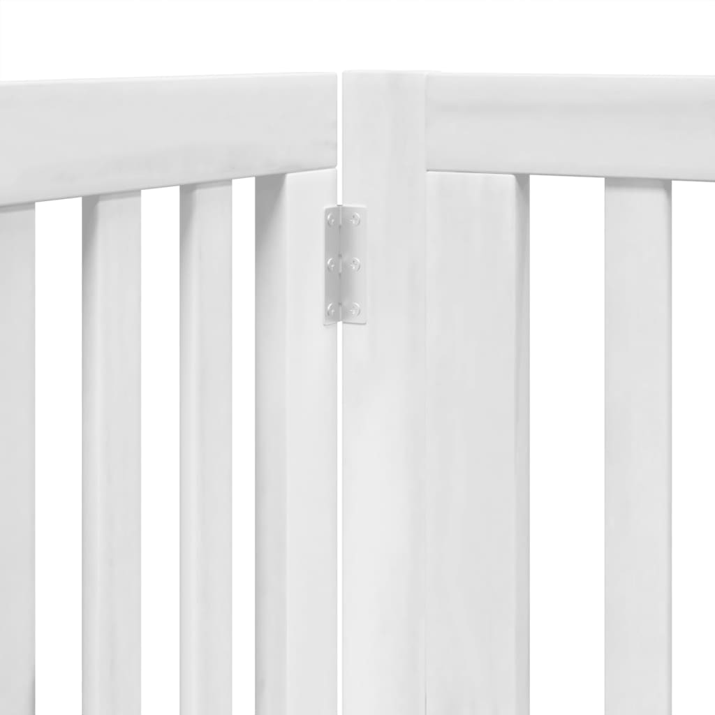 vidaXL Puerta de perros plegable 6 paneles madera álamo blanca 480 cm