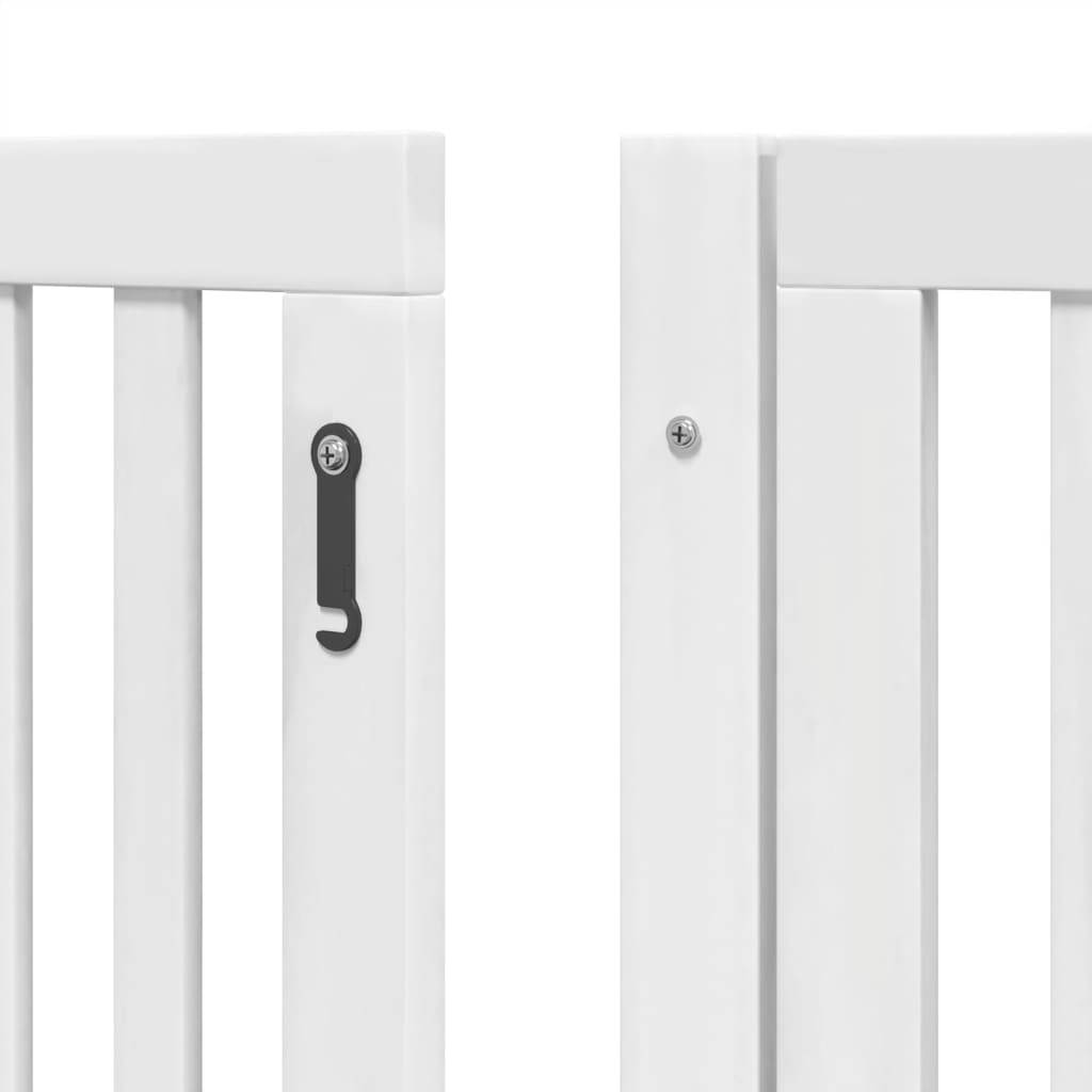 vidaXL Puerta de perros plegable 6 paneles madera álamo blanca 480 cm