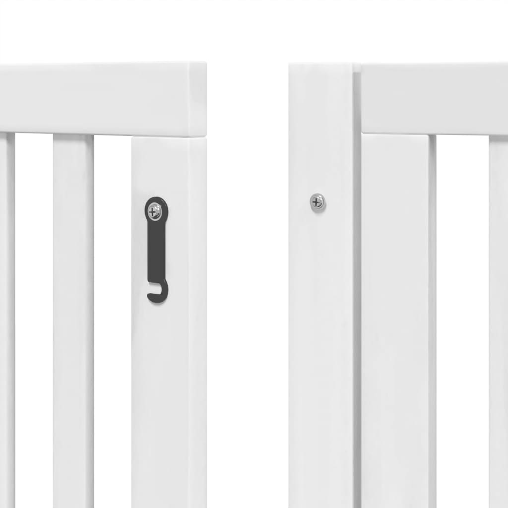 vidaXL Puerta de perros plegable 12 paneles madera álamo blanca 960 cm