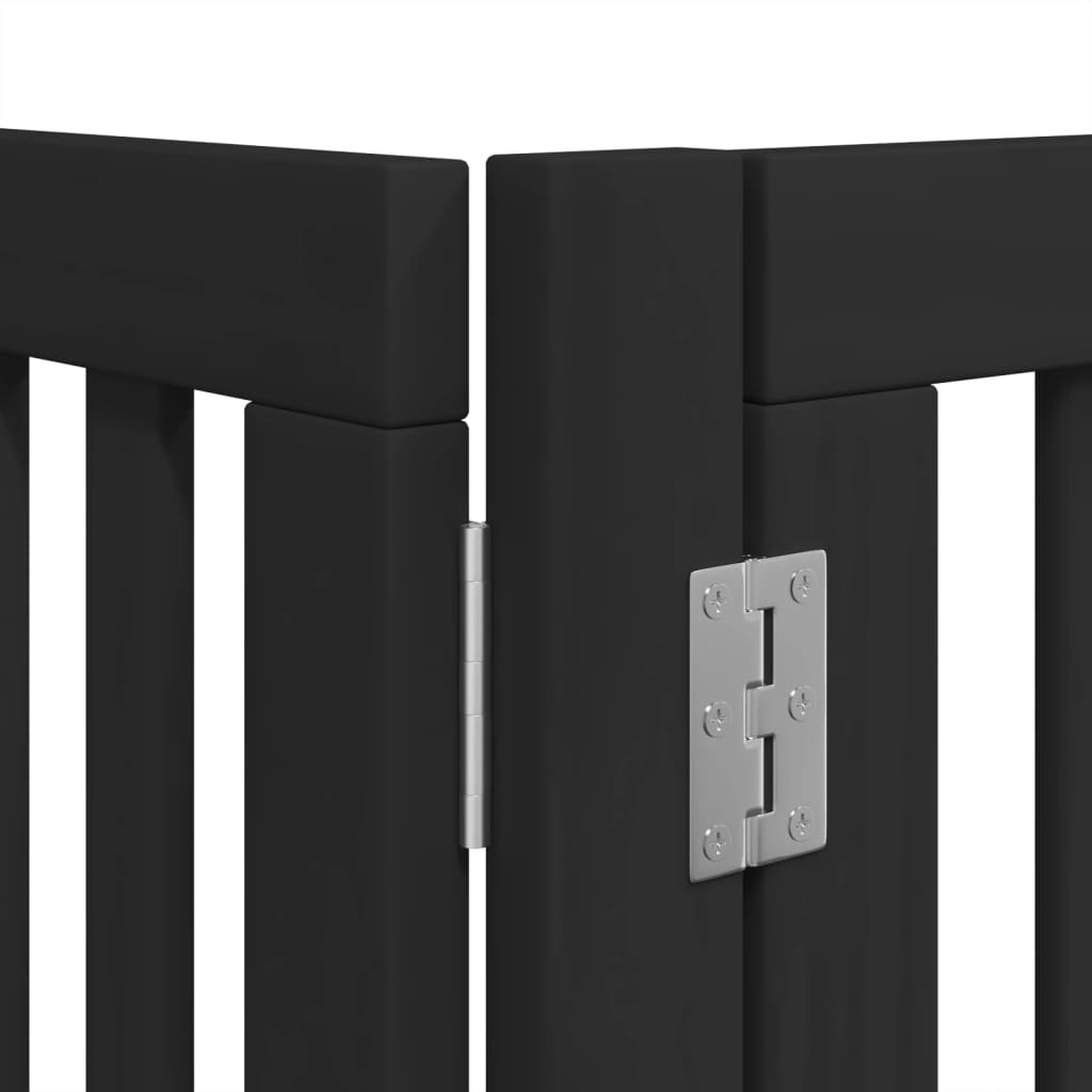 vidaXL Puerta para perros plegable 6 paneles madera álamo negra 480 cm