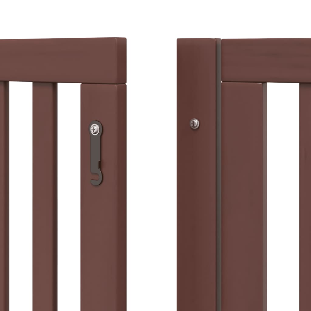 vidaXL Puerta de perros plegable 6 paneles madera álamo marrón 480 cm