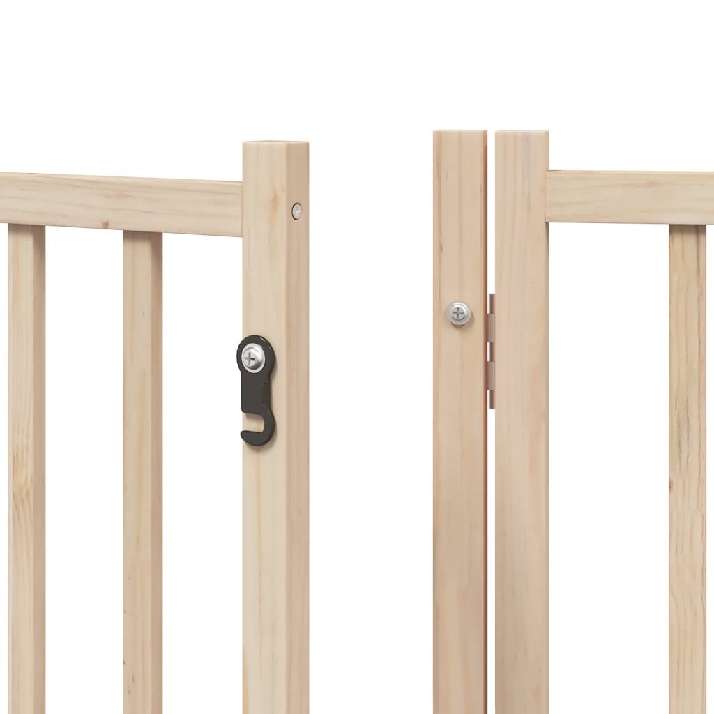 vidaXL Puerta para perros plegable 9 paneles madera de álamo 450 cm