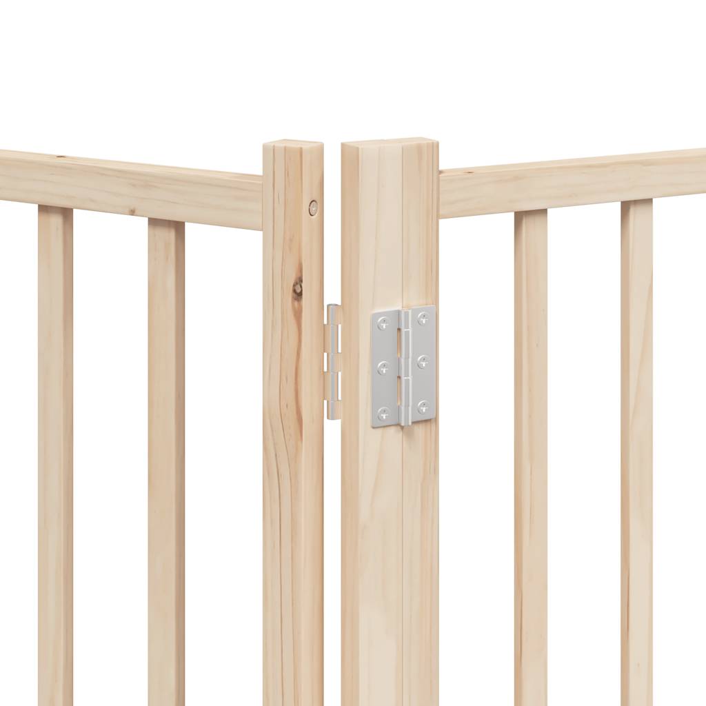 vidaXL Puerta para perros plegable 9 paneles madera de álamo 450 cm