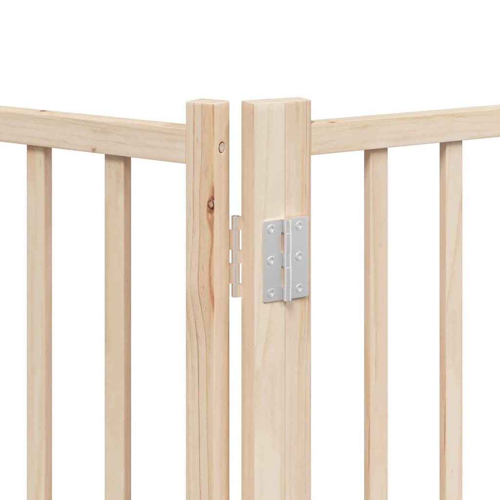 vidaXL Puerta para perros plegable 9 paneles madera de álamo 450 cm