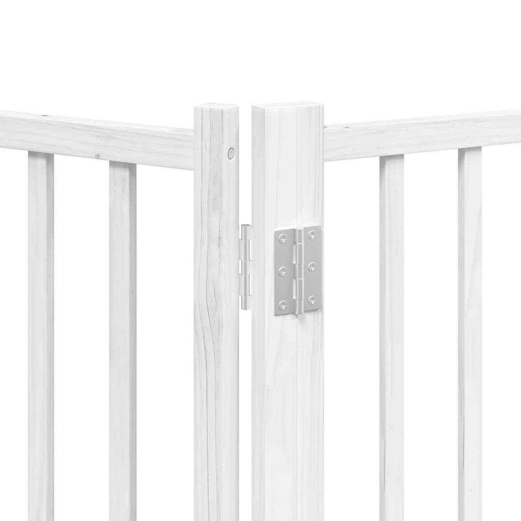 vidaXL Puerta para perros plegable 9 paneles madera álamo blanca 450cm