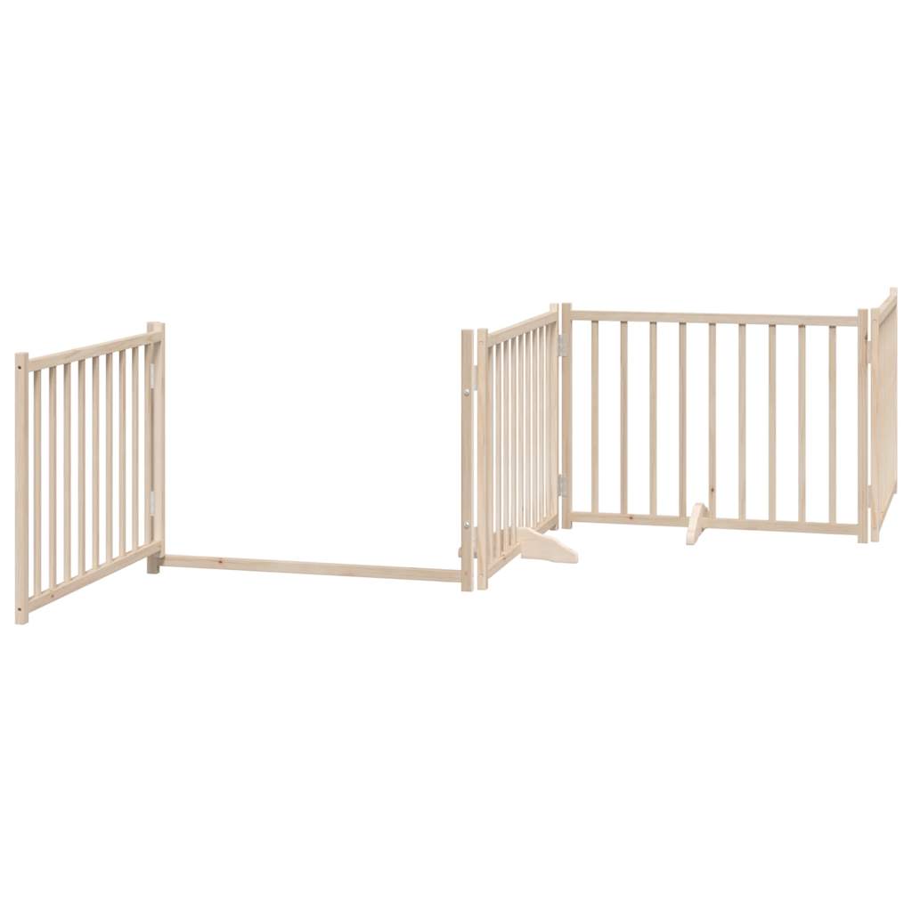 vidaXL Puerta para perros plegable 6 paneles madera de álamo 480 cm