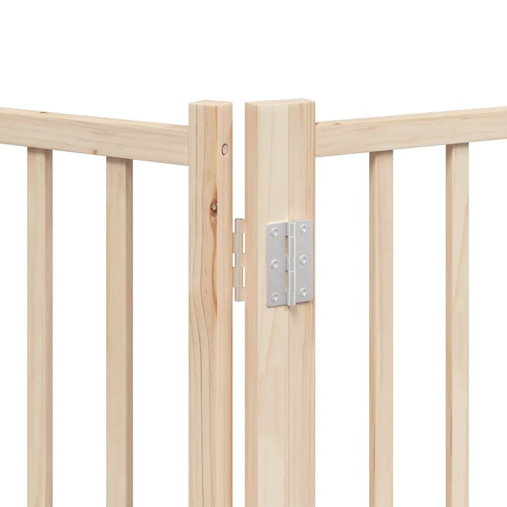 vidaXL Puerta para perros plegable 6 paneles madera de álamo 480 cm