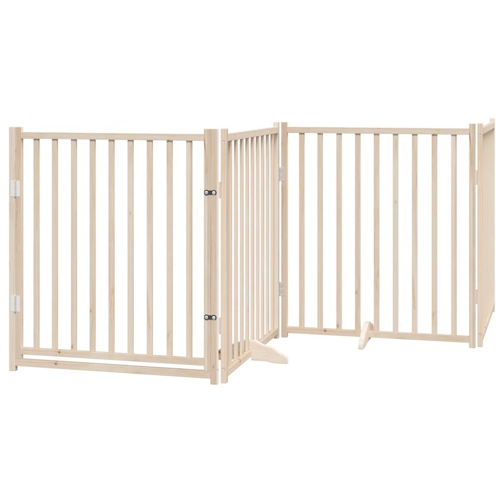 vidaXL Puerta para perros plegable 12 paneles madera de álamo 960 cm