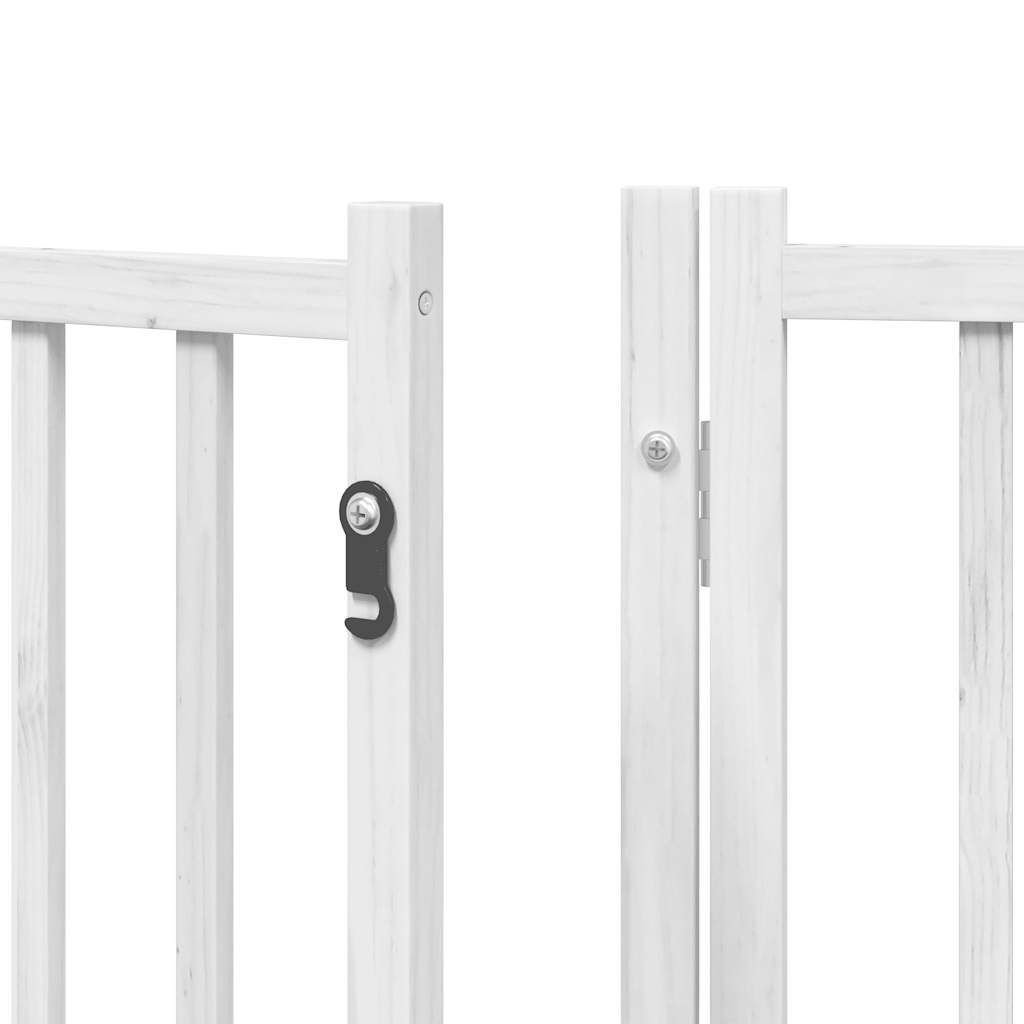 vidaXL Puerta de perros plegable 12 paneles madera álamo blanca 960 cm