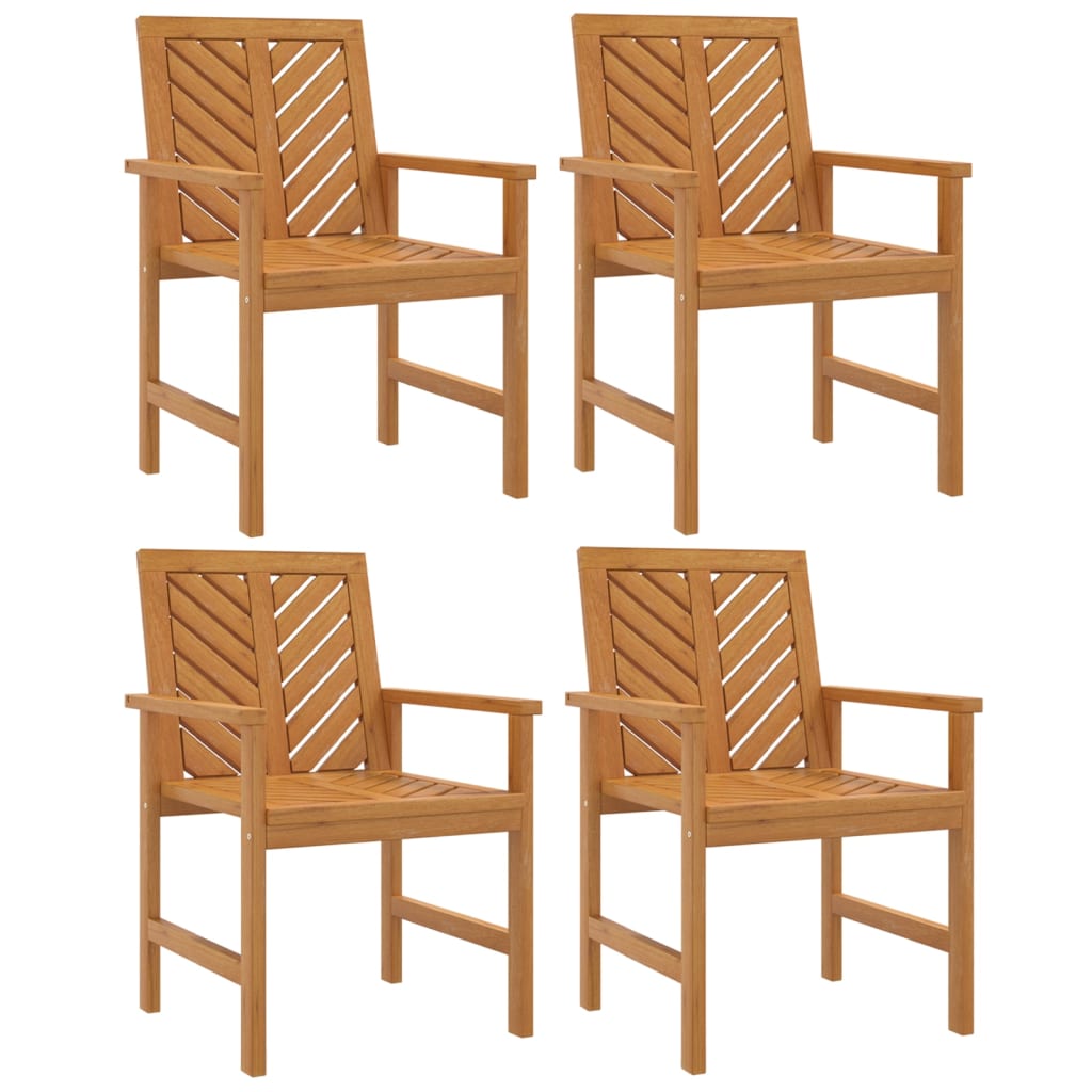 vidaXL Sillas de comedor para jardín 4 uds madera maciza acacia