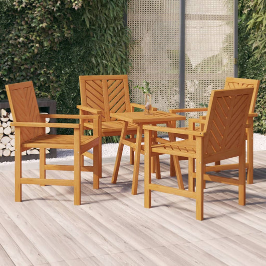 vidaXL Sillas de comedor para jardín 4 uds madera maciza acacia