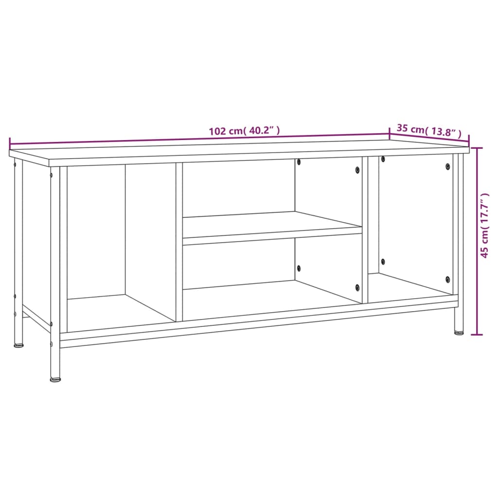 vidaXL Mueble para TV madera contrachapada gris Sonoma 102x35x45 cm