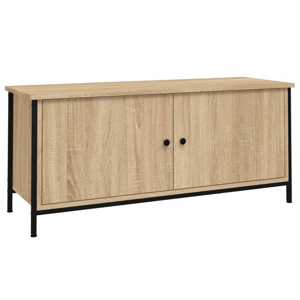 vidaXL Mueble TV con puertas contrachapada roble Sonoma 102x35x45 cm