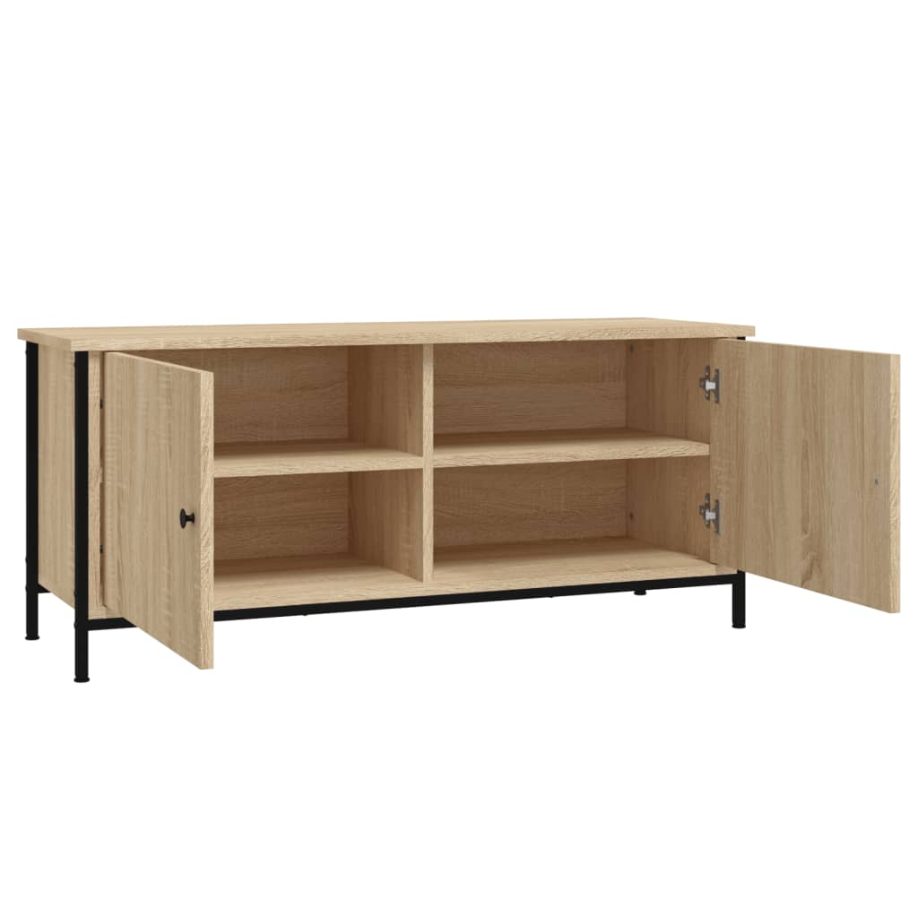 vidaXL Mueble TV con puertas contrachapada roble Sonoma 102x35x45 cm