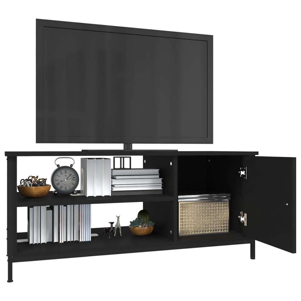 vidaXL Mueble de TV madera contrachapada negro 100x40x45 cm