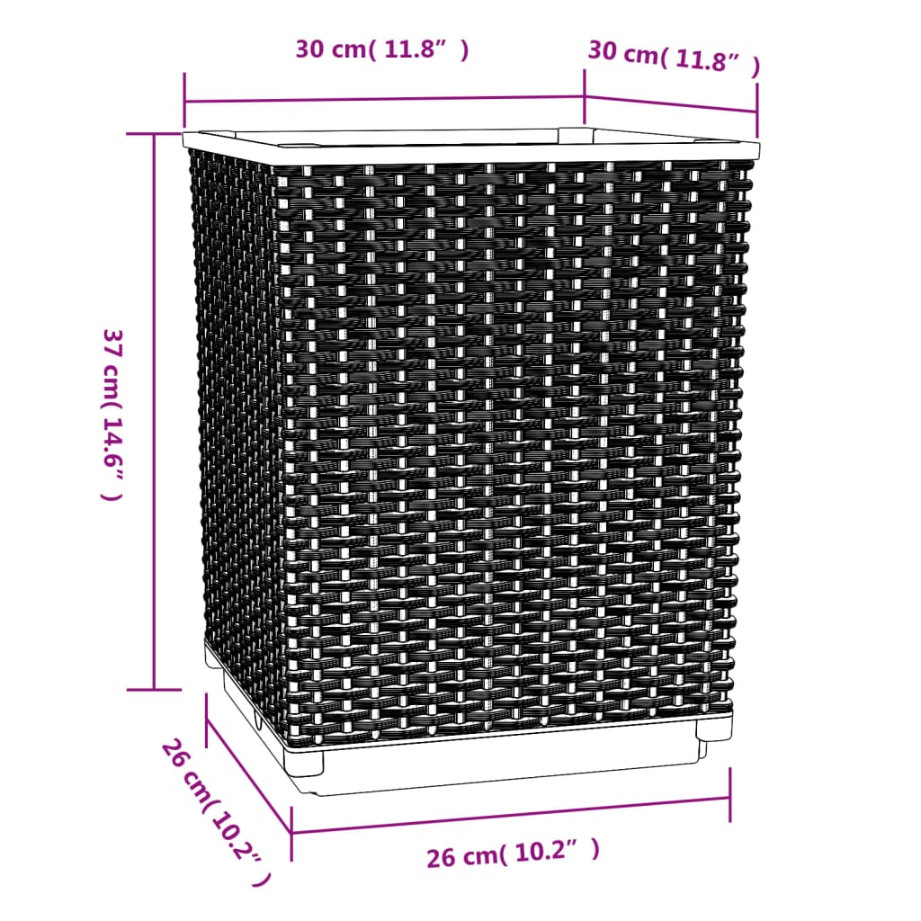 vidaXL Jardineras 2 unidades polipropileno blanco 30x30x37 cm