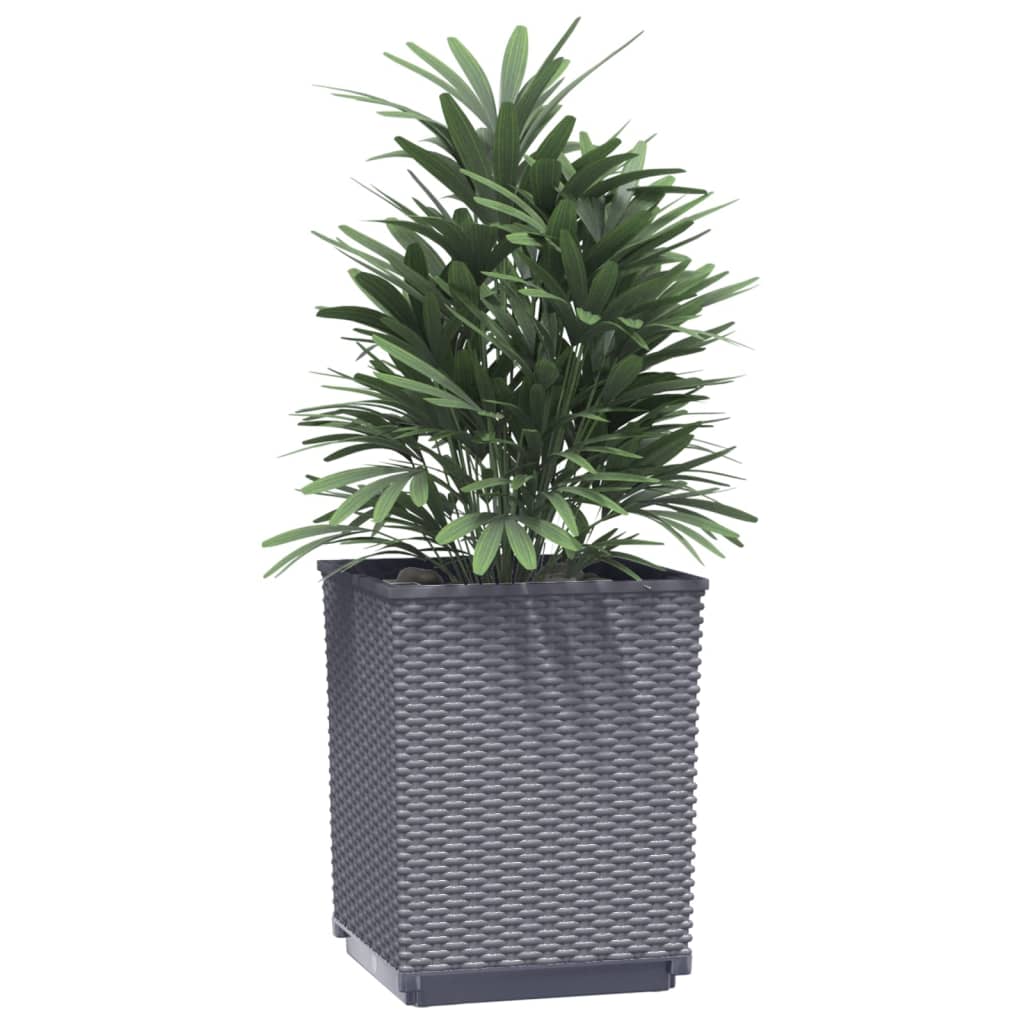 vidaXL Jardineras 4 uds polipropileno azul gris 30x30x37 cm