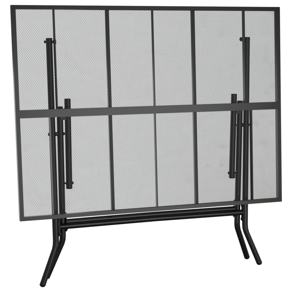 vidaXL Mesa de jardín plegable malla acero gris antracita 110x80x72 cm