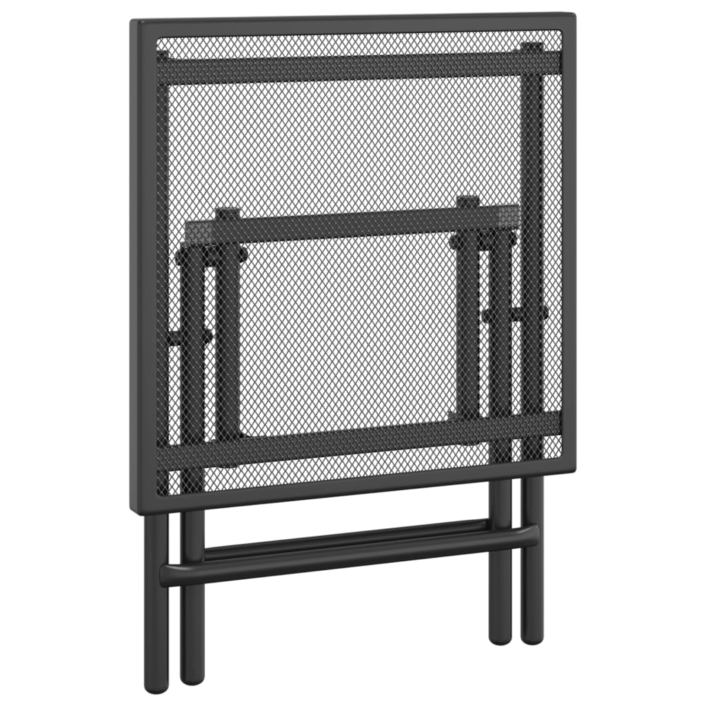 vidaXL Mesa de jardín plegable malla acero gris antracita 38x38x38 cm