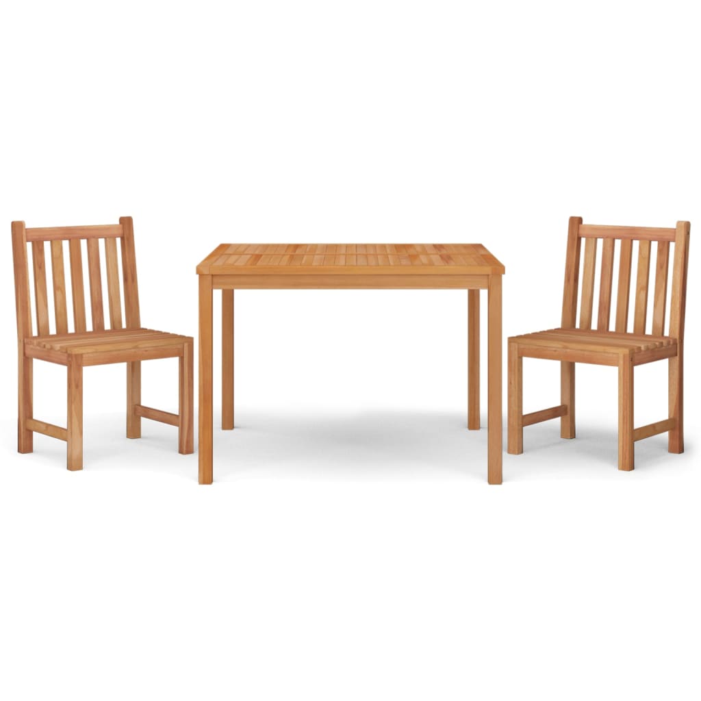 vidaXL Juego de comedor para jardín 3 pzas madera maciza de teca