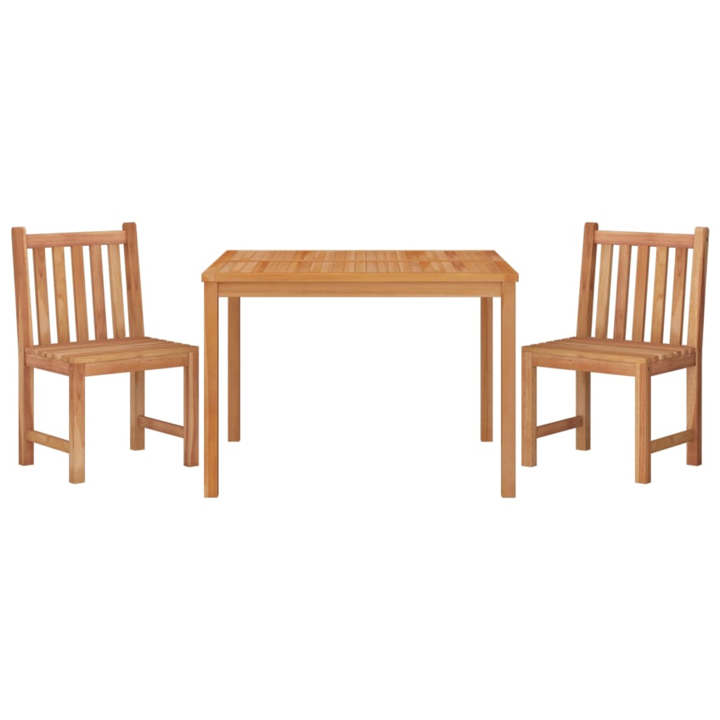 vidaXL Juego de comedor para jardín 3 pzas madera maciza de teca