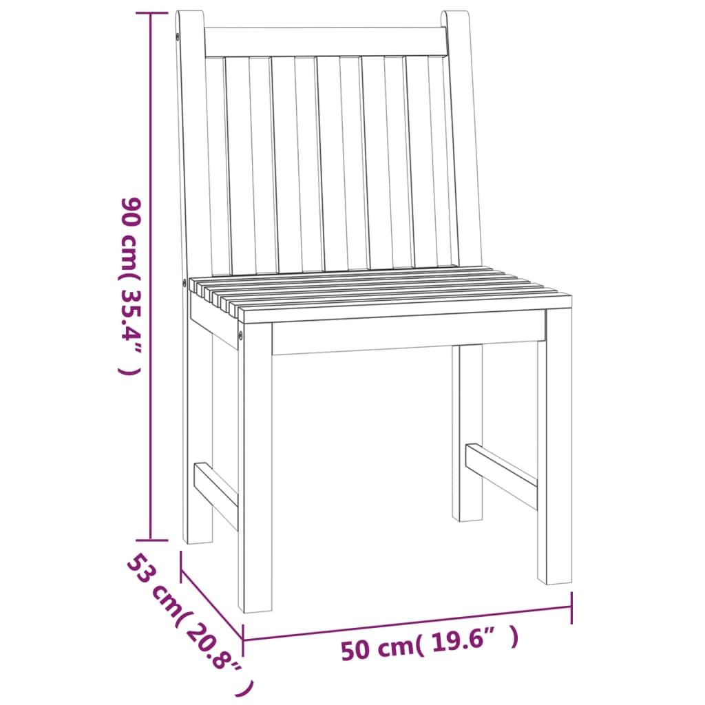 vidaXL Juego de comedor para jardín 3 pzas madera maciza de teca