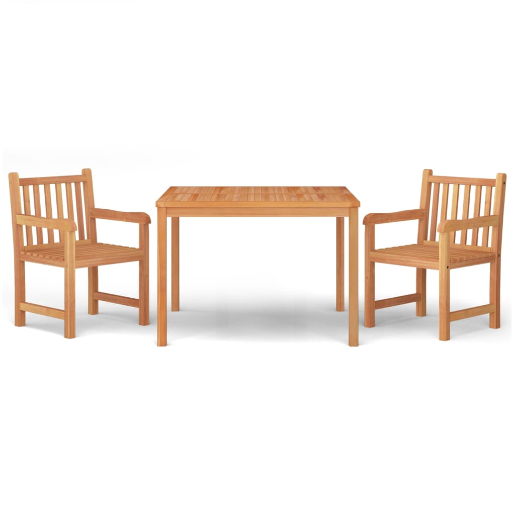 vidaXL Juego de comedor para jardín 3 pzas madera maciza de teca