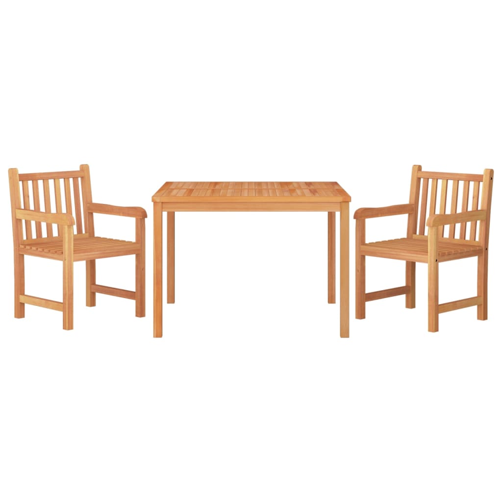 vidaXL Juego de comedor para jardín 3 pzas madera maciza de teca