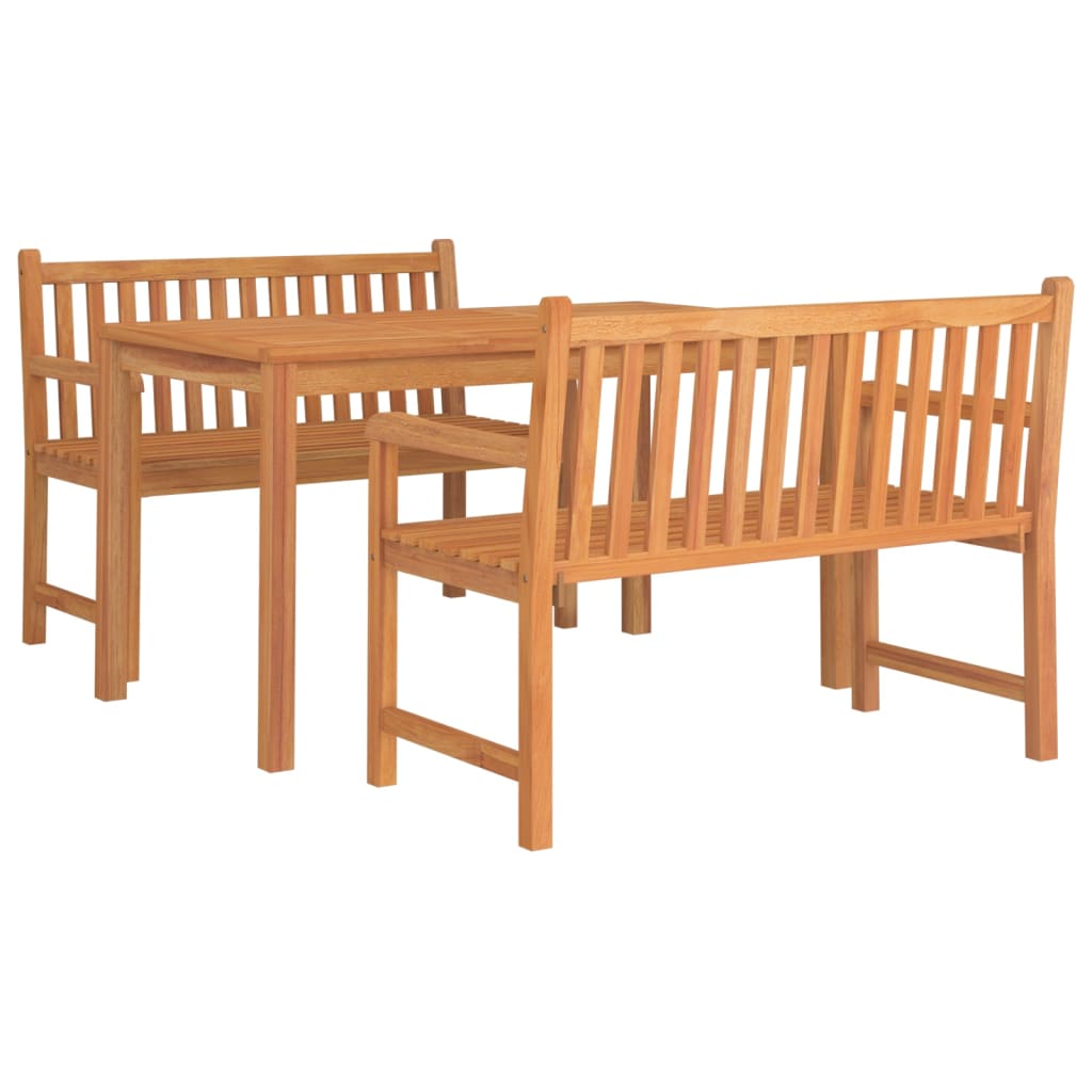 vidaXL Juego de comedor para jardín 3 pzas madera maciza de teca